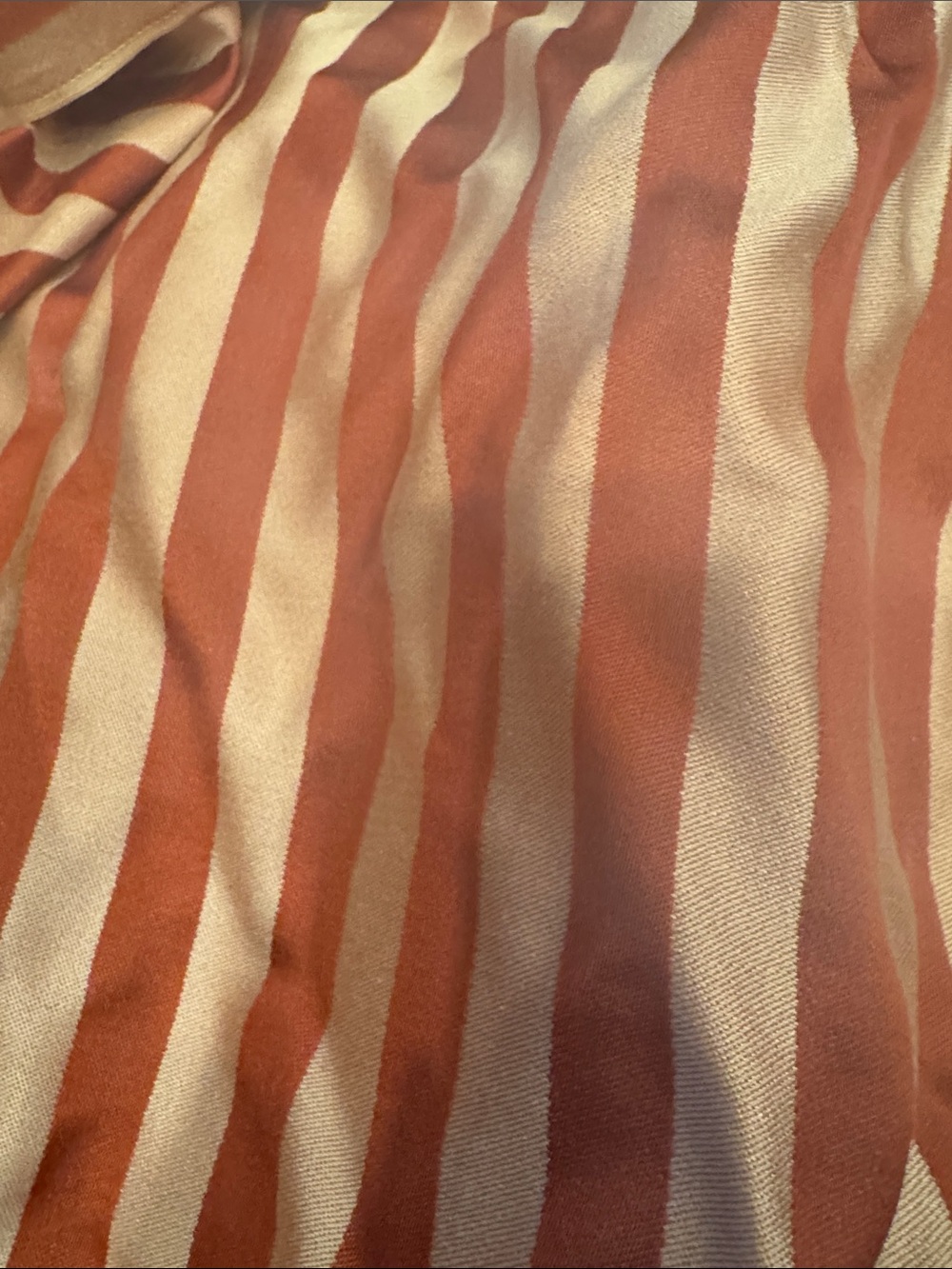 Rust and blush Striped Fabric. 46”x 3 yards. - Picture 7 of 13